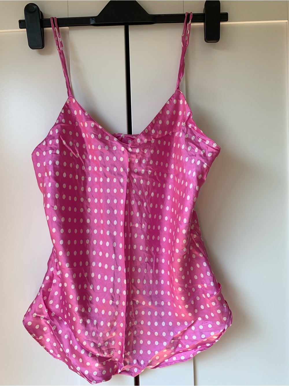 NWOT La Senza Pink Polka Dot silk PJ set